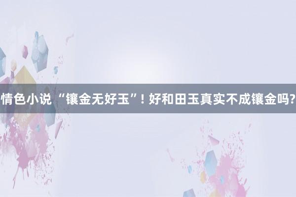 情色小说 “镶金无好玉”! 好和田玉真实不成镶金吗?