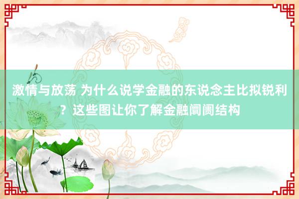 激情与放荡 为什么说学金融的东说念主比拟锐利？这些图让你了解金融阛阓结构