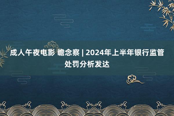 成人午夜电影 瞻念察 | 2024年上半年银行监管处罚分析发达