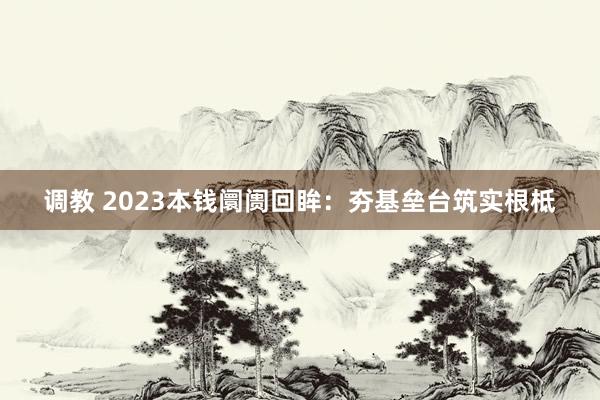 调教 2023本钱阛阓回眸：夯基垒台筑实根柢