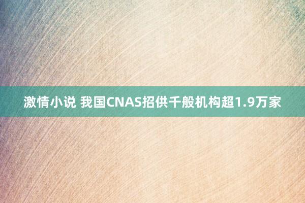 激情小说 我国CNAS招供千般机构超1.9万家