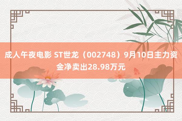 成人午夜电影 ST世龙（002748）9月10日主力资金净卖出28.98万元