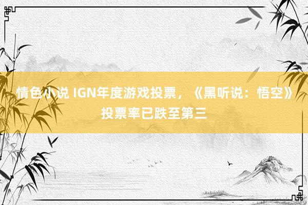 情色小说 IGN年度游戏投票，《黑听说：悟空》投票率已跌至第三