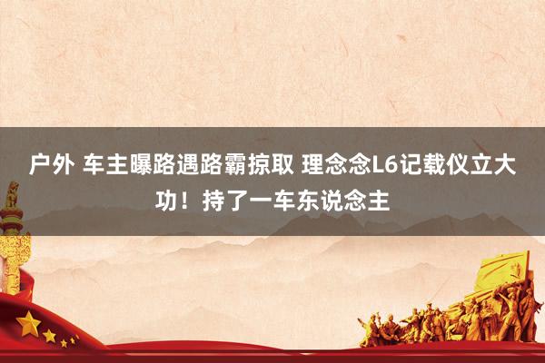 户外 车主曝路遇路霸掠取 理念念L6记载仪立大功！持了一车东说念主