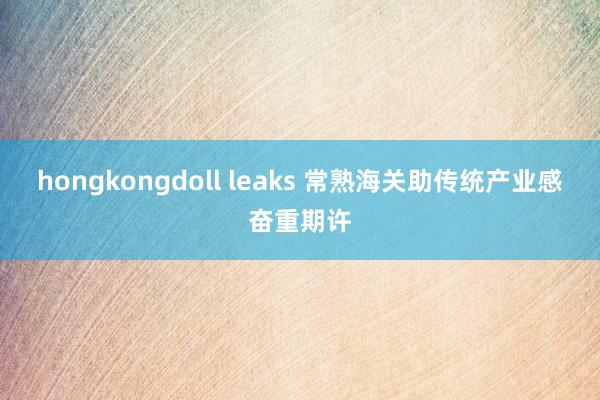 hongkongdoll leaks 常熟海关助传统产业感奋重期许