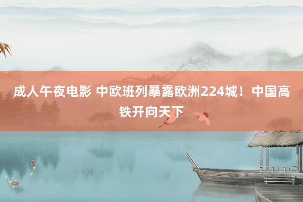 成人午夜电影 中欧班列暴露欧洲224城！中国高铁开向天下