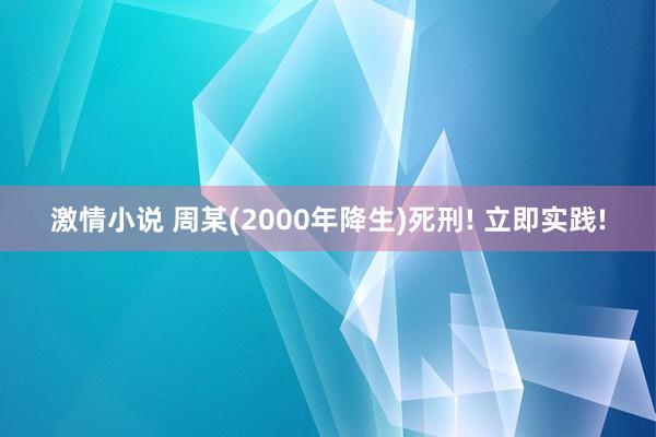 激情小说 周某(2000年降生)死刑! 立即实践!