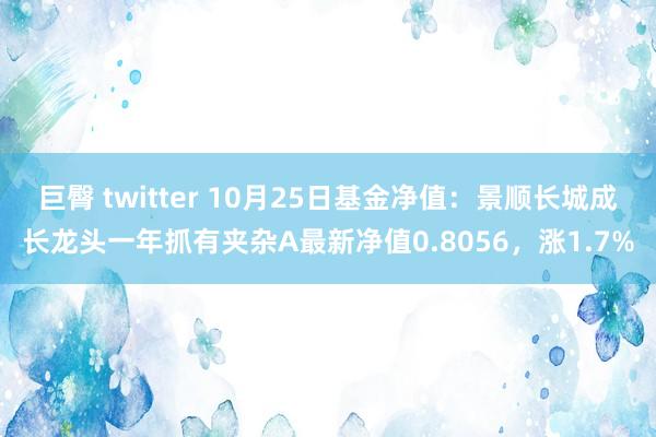 巨臀 twitter 10月25日基金净值：景顺长城成长龙头一年抓有夹杂A最新净值0.8056，涨1.7%