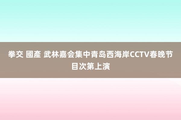 拳交 國產 武林嘉会集中青岛西海岸CCTV春晚节目次第上演