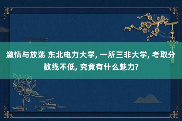 激情与放荡 东北电力大学， 一所三非大学， 考取分数线不低， 究竟有什么魅力?