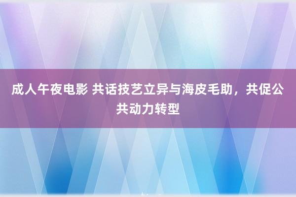 成人午夜电影 共话技艺立异与海皮毛助，共促公共动力转型