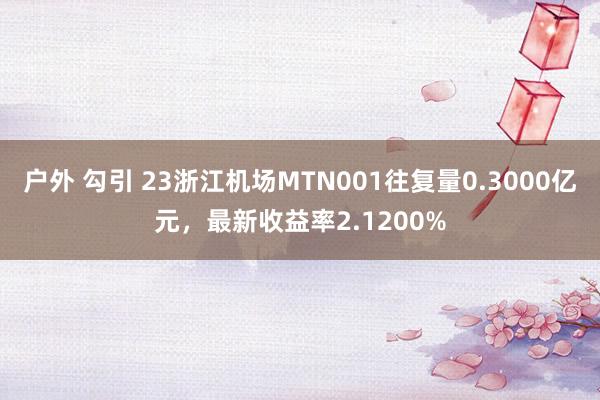 户外 勾引 23浙江机场MTN001往复量0.3000亿元，最新收益率2.1200%