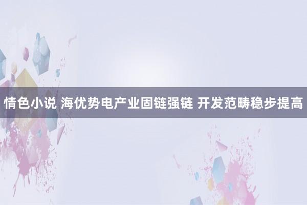 情色小说 海优势电产业固链强链 开发范畴稳步提高