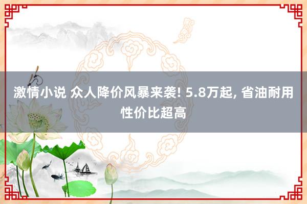 激情小说 众人降价风暴来袭! 5.8万起， 省油耐用性价比超高