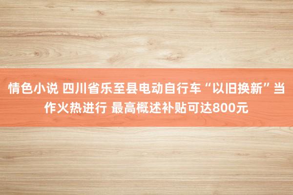 情色小说 四川省乐至县电动自行车“以旧换新”当作火热进行 最高概述补贴可达800元