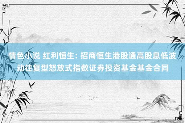 情色小说 红利恒生: 招商恒生港股通高股息低波动往复型怒放式指数证券投资基金基金合同