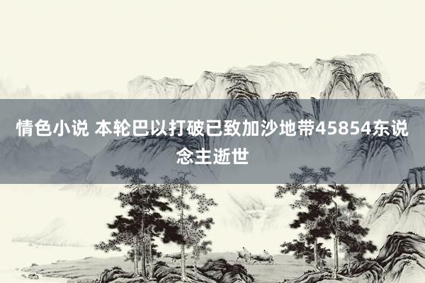 情色小说 本轮巴以打破已致加沙地带45854东说念主逝世